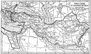 Historical map of the world empire of Alexander the Great