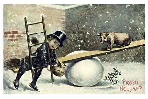 Historical New Year greetings card