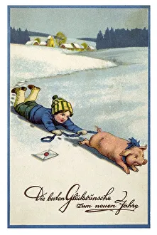 Historical New Year greetings card