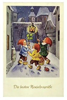 Historical New Year greetings card