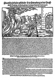 Historical pamphlet for a witch burning from 1555