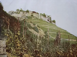 Historical photo from around 1880 of Ebernburg Castle in the Rhine Palatinate