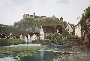 Historical photo around 1880 of Harburg an der Woernitz