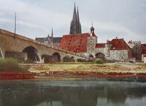 Historical photo around 1880 of Regensburg