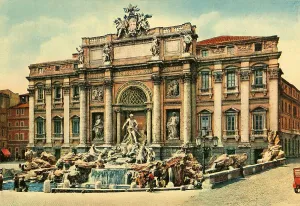 Historical photo around 1930, Trevi Fountain