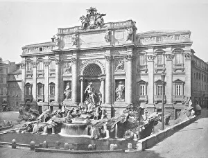 Historical photo (ca 1880) of the Trevi Fountain