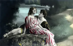 Historical photo, flirting couple, ca. 1920