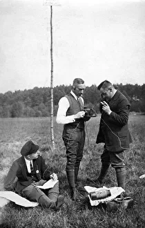 Historical photo, men with radio equipment