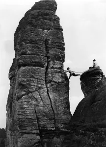 Historical photo, mountain climber