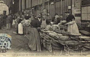 Historical postcard, Market. The Cheese Market