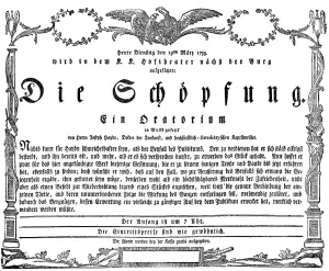 Historical poster of the premiere of The Creation