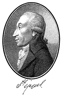 Historical print, 1802, portrait of Theodor Gottlieb von Hippel