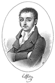 Historical print, engraving, portrait of Carl or Karl Julius Weber