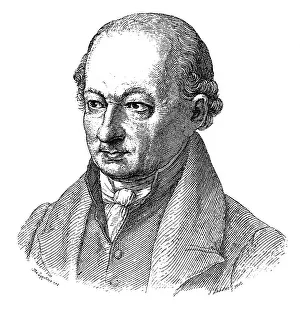 Historical print, engraving, portrait of Friedrich Christoph Perthes