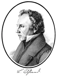 Historical print, engraving, portrait of Johann Ludwig Louis Uhland