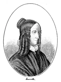 Historical print, portrait of Annette von Droste-Huelshoff