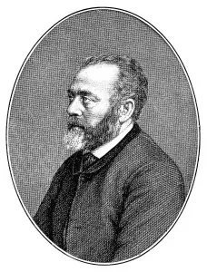 Historical print, portrait of Berthold Auerbach or Moses Baruch Auerbacher