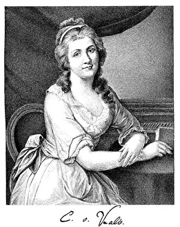 Historical print, portrait of Charlotte von Kalb