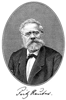 Historical print, portrait of Fritz Reuter and Heinrich Ludwig Christian Friedrich Reuter