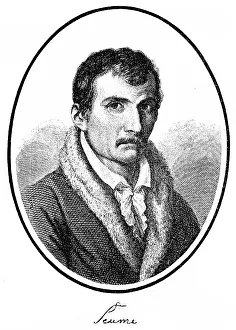 Historical print, portrait of Johann Gottfried Seume