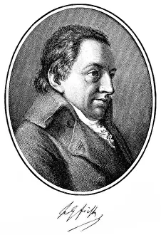 Historical print, portrait of Johann Gottlieb Fichte