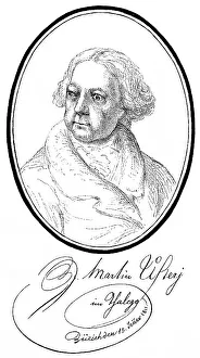 Historical print, portrait of Johann Martin Usteri