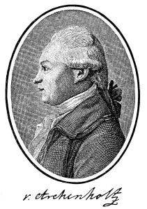 Historical print, portrait of Johann Wilhelm Daniel von Archenholz or Archenholtz