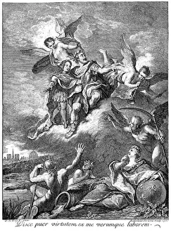Historical print, title-page of Henriade