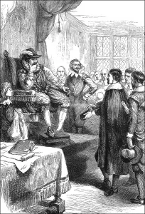 Historical scene from the U.S. history of the 17th century