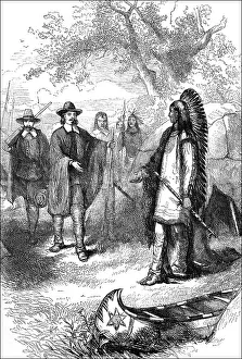 Historical scene from the U.S. history of the 17th century