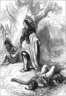 Historical scene from the U.S. history of the 17th century
