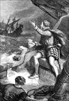Historical scene from the U.S. history of the 17th century