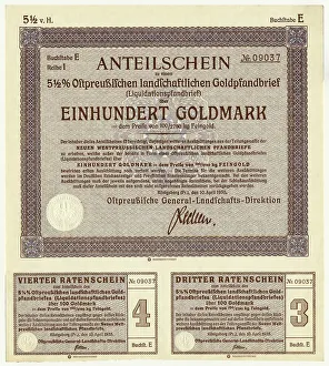 Historical share certificate, Anteilschein