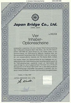 Historical share certificate, Japanese bearer warrant