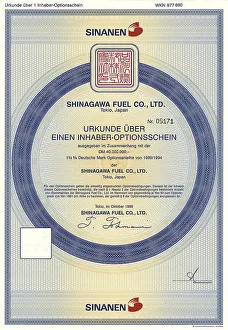 Historical share certificate, Japanese bearer warrant
