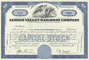 Historical share certificate, Lehigh Valley Railroad Company