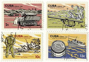 Historical Stamps, 1965, Museum of the Revolution with the motor-yacht Granma