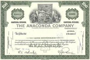 Historical stock certificate, copper mining