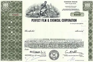 Historical stock certificate of a medical publishing house
