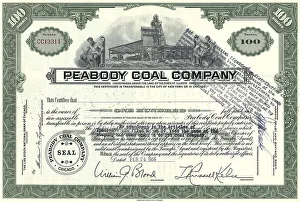 Historical stock certificate, Peabody Coal Company
