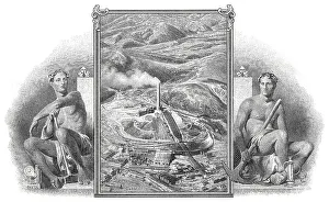 Historical stock certificate, detail of the vignette