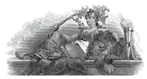 Historical stock certificate, detail of the vignette