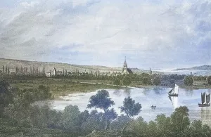 Historical view, 19th century, of the city of Neubrandenburg