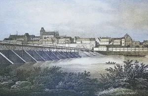 Historical view, 19th century, of the city of Thorn