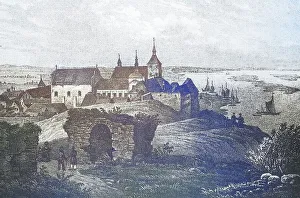 Historical view, 19th century, of the town of Graudenz