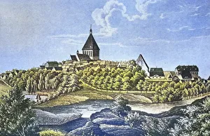 Historical view, 19th century, of the town of Koeslin