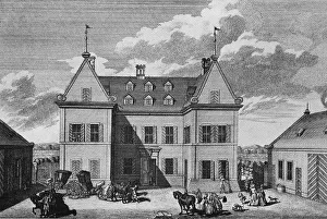 Historical view of Almoshof Castle, c