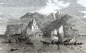 Historical view of Elba, Mediterranean island in Tuscany