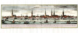 Historical view of Hamburg, engraving