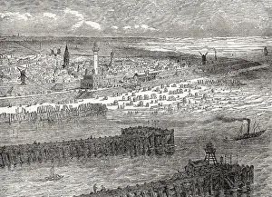 Historical view of Ostend, Flanders